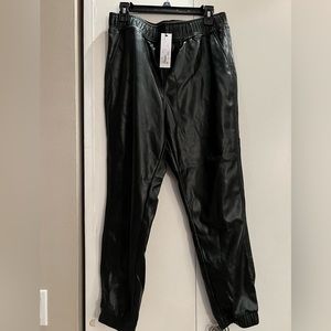 Black Faux Joggers size Large